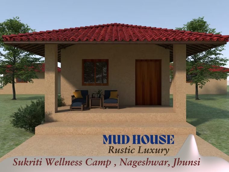 Mud houses at Sanskriti Van